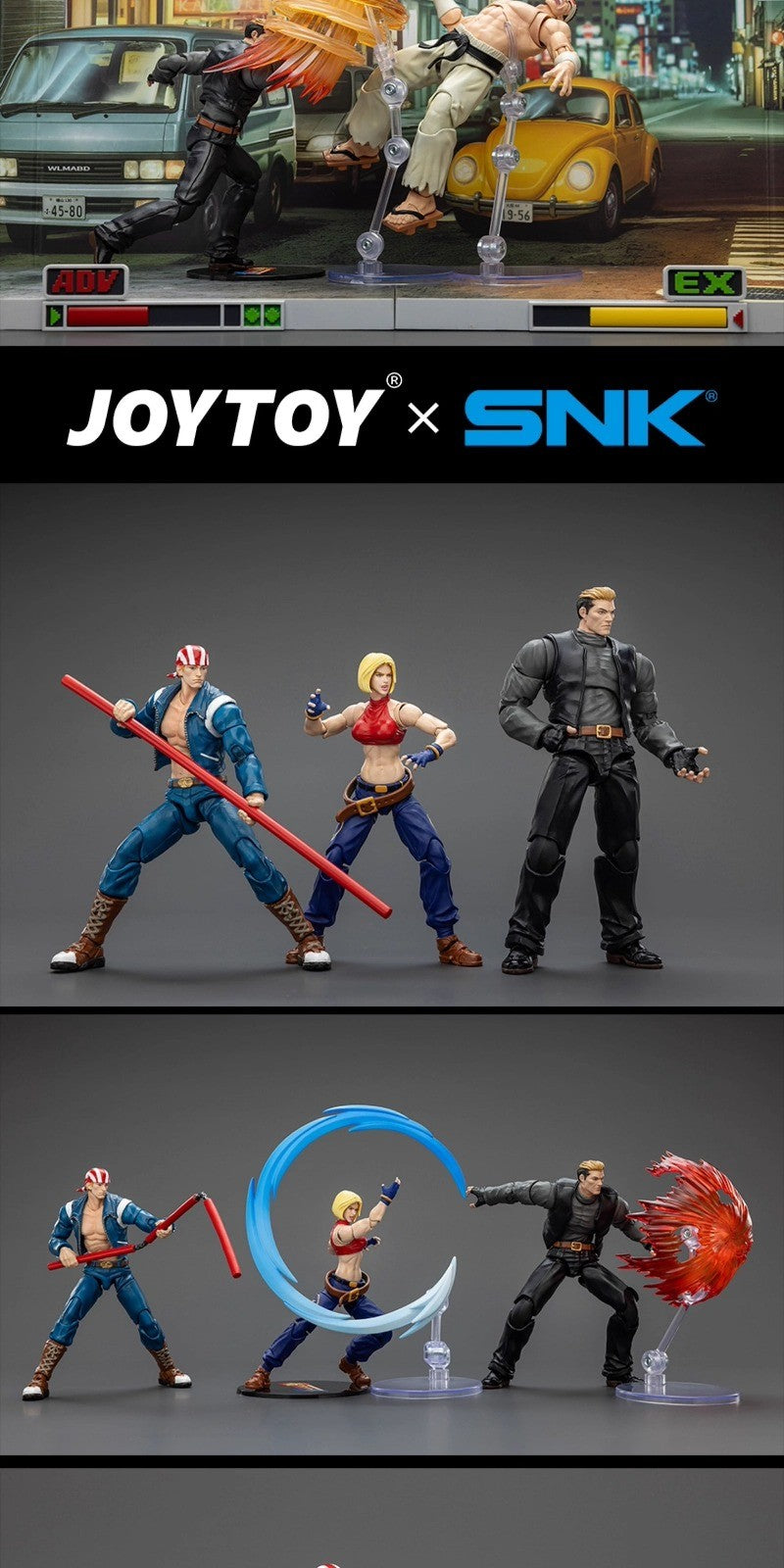 JOYTOY SNK KOF '98UM' 97 Special Team Ryuji Yamazaki Billy Kane Blue Mary 1/18 Bonecos de Ação Modelo Colecionável Brinquedo Presente para Menino