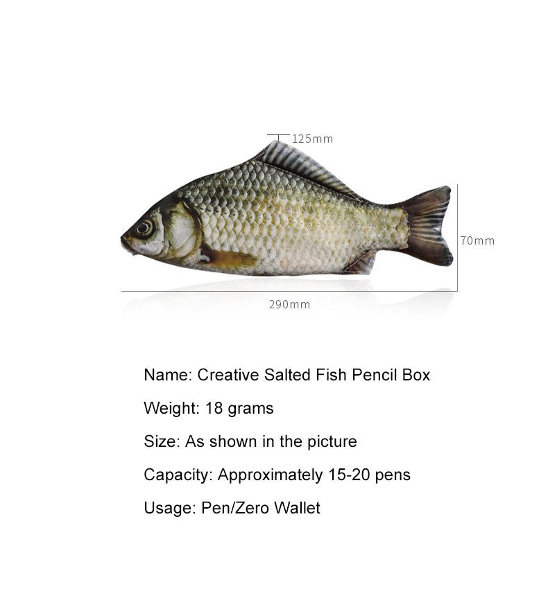 1pc Creative and Quirky Gift Simulated Fish Pen Bag Simulated Crucian Carp Stationery Bag