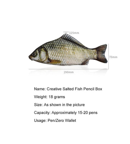 1pc Creative and Quirky Gift Simulated Fish Pen Bag Simulated Crucian Carp Stationery Bag