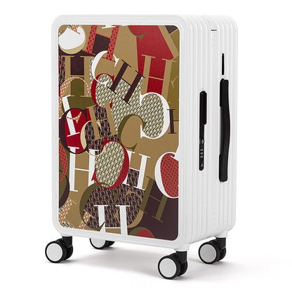Classic Fashion Unisex New Roller Luggage Letter Design Large Capacity Business Travel Luggage