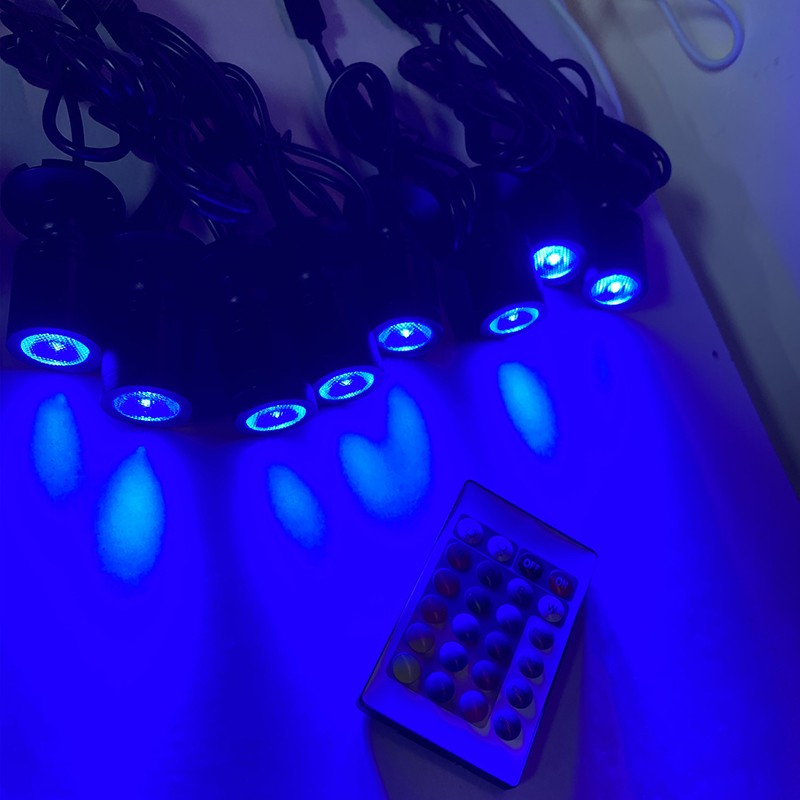 RGB Led Spotlight USB 5V Dimmable Colour Mini Ceiling Spot 1W 3W Showcase Pattern Showcase Light Room Decor 1 to 4 Remote Set