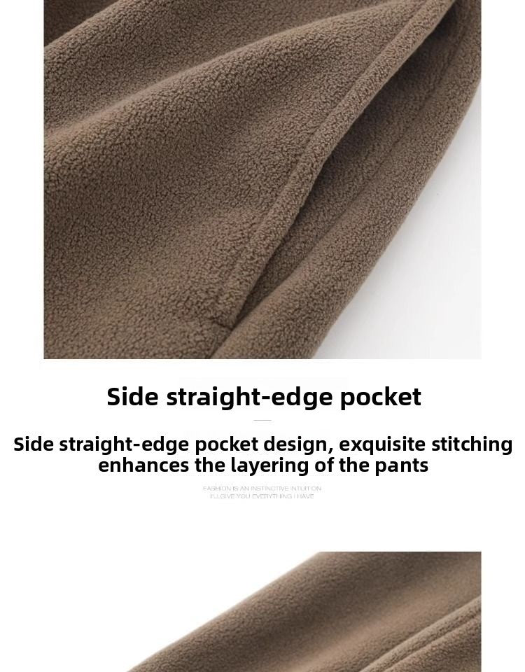 Calça Masculina Moletom Jogger Dupla Face, Mais Grossa, Folgada, Quente, Inverno, Estilo Jovem Casual, Cintura Elástica e Cor