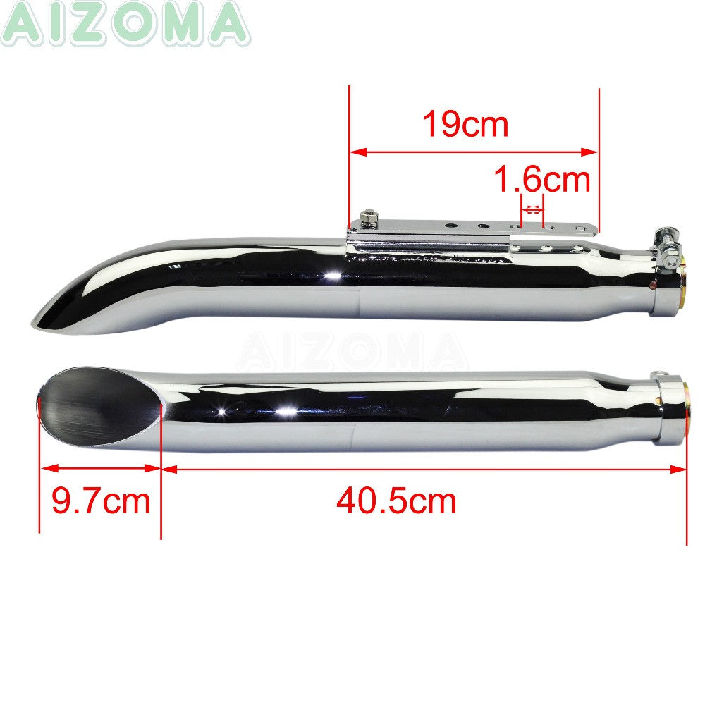 1 Pair Motorcycle Exhaust Muffller Pipe for Harley Suzuki VL 125 800 1500 Intruder Bobber Chrome Tapered Turn Out Iron Silenc