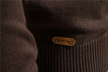 AIOPESON Mens Zipper Up Cotton Cardigan Sweater Casual Patchwork Fashion Autumn and Winter Knitted Sweaters for Men