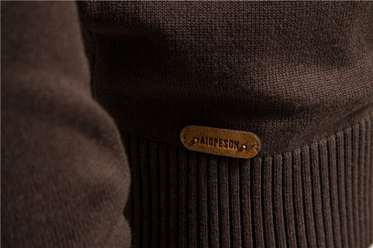 AIOPESON Mens Zipper Up Cotton Cardigan Sweater Casual Patchwork Fashion Autumn and Winter Knitted Sweaters for Men