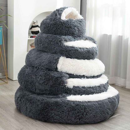 Cama Redonda para Cães, Quente de Inverno, Cama de Gato de Pelúcia, Cesto para Cães Lavável, Cama de Estimação para Cães de Pequeno, Médio e Grande Porte, Sofá para Gatos
