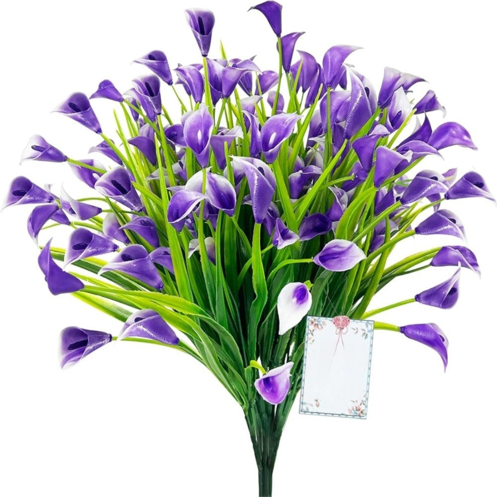 1/2/5Pcss 33cm Artificial Calla Lily Bouquet Plastic UV Protection Calla Lily Artificial Flowers Fake Plant Home Room Decor