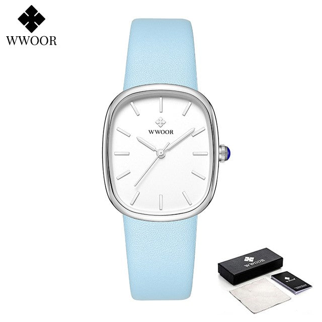 WWOOR New Reloj Fashion Women's Bracelet Watch Luxury Brand Elegant Dress Quartz Clock Waterproof Top Ladies Wristwatch Gift Box
