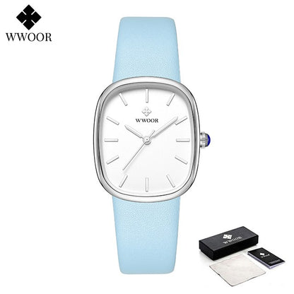 WWOOR New Reloj Fashion Women's Bracelet Watch Luxury Brand Elegant Dress Quartz Clock Waterproof Top Ladies Wristwatch Gift Box