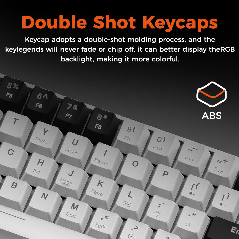 Teclado Mecânico com Fio DAREU EK861S RGB 61 Teclas Switches Vermelhos Keycaps ABS N-Key Rollover com Pés Magnéticos