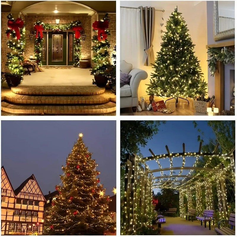 Solar String Lights Outdoor LED Fairy Lights with 8 Modes Solar Powered Hanging Lights for Patio Garden Party Christmas Decor