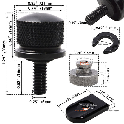 Rear Fender Seat Bolt Nut Tab Screw Motorcycles Mount Knob Cover For Harley Sportster XL Dyna Softail Breakout Touring Universal