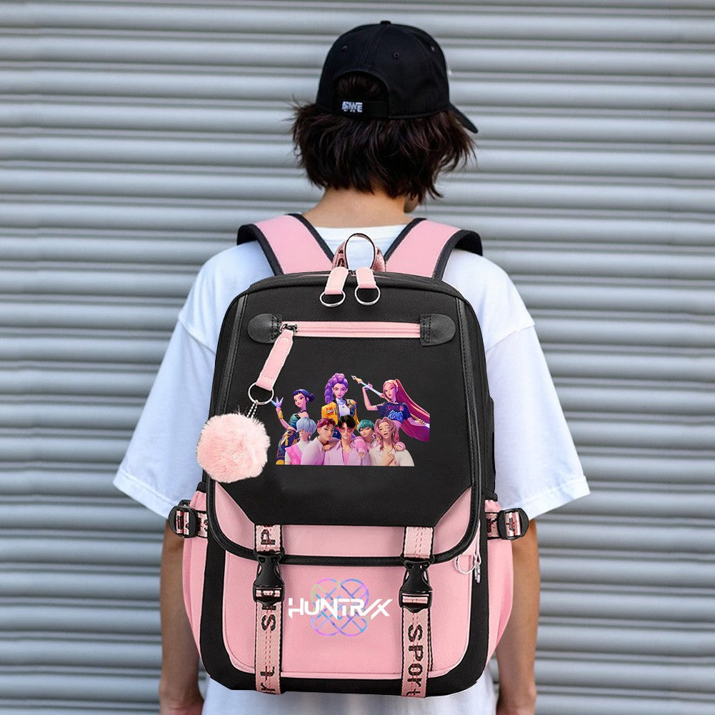 KPop Demon Hunters School Bags Rumi Mira Zoey Mochilas para Fãs Lançamento 2025 Bolsas para Crianças Meninos Meninas Laptop Porta USB