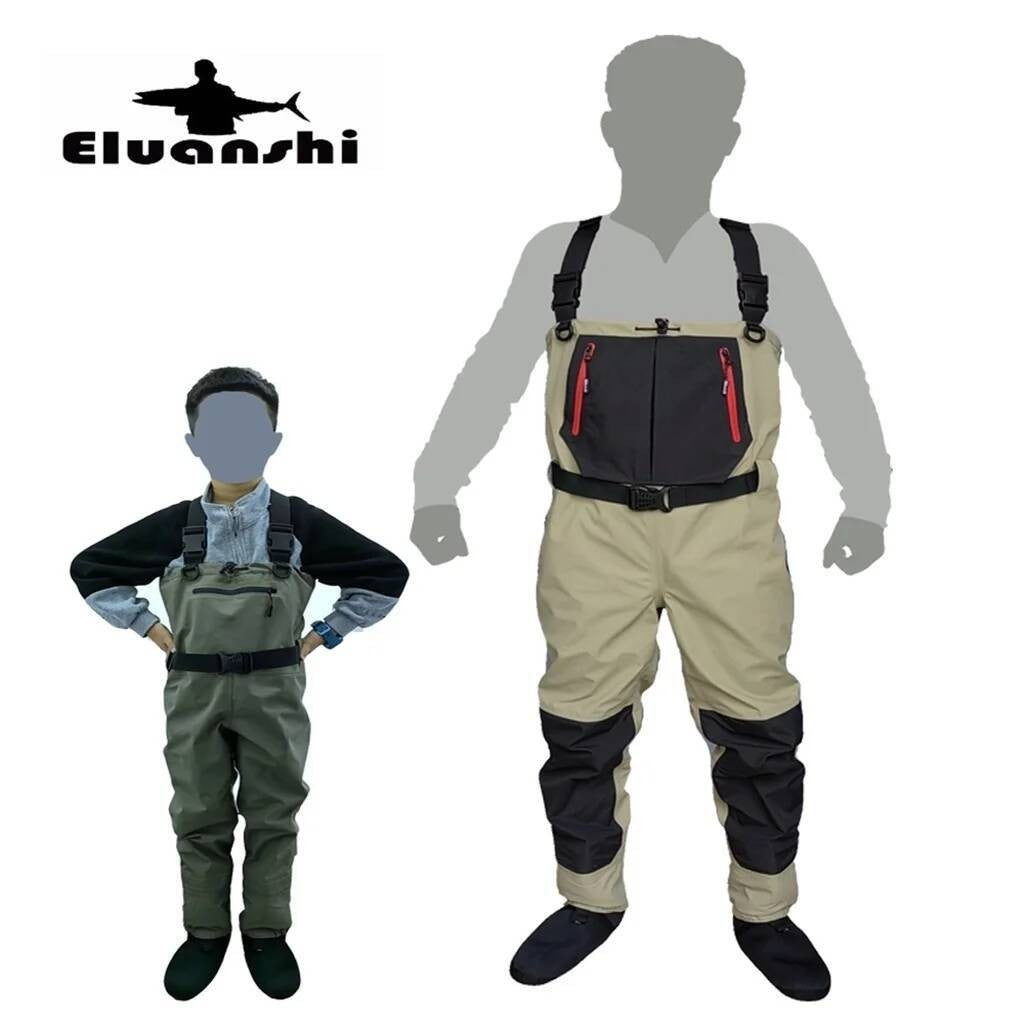 Pesca com mosca Infantil a adulto, botas-calças de neoprene para homens, para caiaque, caça. Secagem rápida, à prova d'água e respirável.