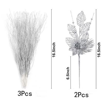 Artificial Flowers Berry Bouquet Christmas Tree Decoration Xmas Ornaments for Home Decor New Year Party Supplies Accessory