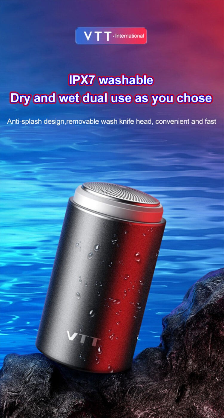 Men's Portable Mini Electric Shaver USB Charging Multifunctional IPX7 Waterproof Shaver