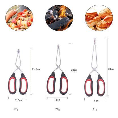 Barbecue Scissor Tongs BBQ Tools Grilled Food Tong Long Handle Scissor BBQ Bread Roast Clip Kitchen Baking Tongs BBQ Accessories