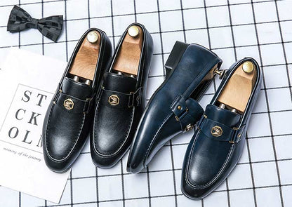 New Black Loafers Men Slip-On Round Toe Fashion Mens Dress Shoes Free Shipping Wedding Shoes for Men Size 38-47