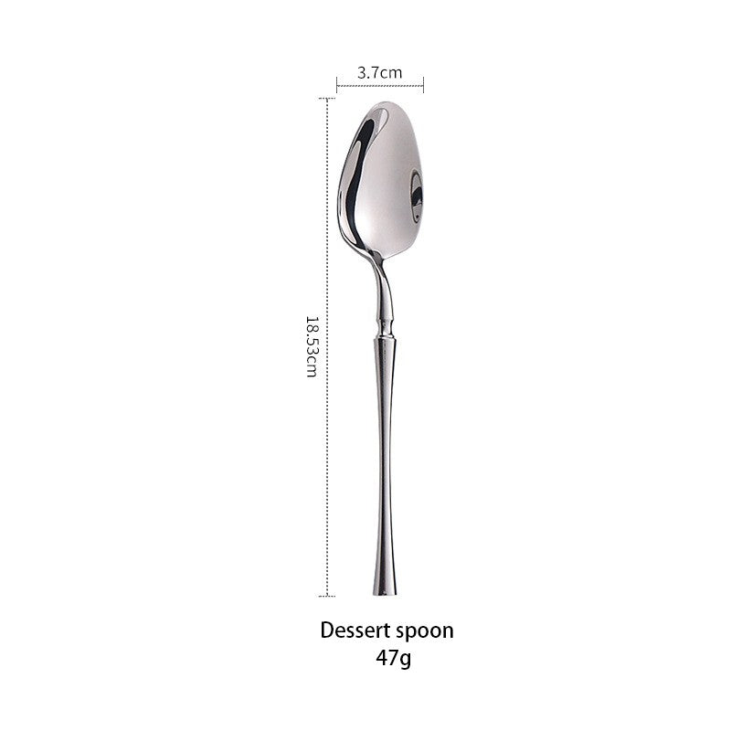 AJOYOUS Conjunto de Talheres Aço Inoxidável Polido Luxuoso Garfo Sobremesa Colher de Chá Faca Utensílios de Jantar Cozinha