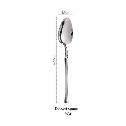 AJOYOUS Conjunto de Talheres Aço Inoxidável Polido Luxuoso Garfo Sobremesa Colher de Chá Faca Utensílios de Jantar Cozinha