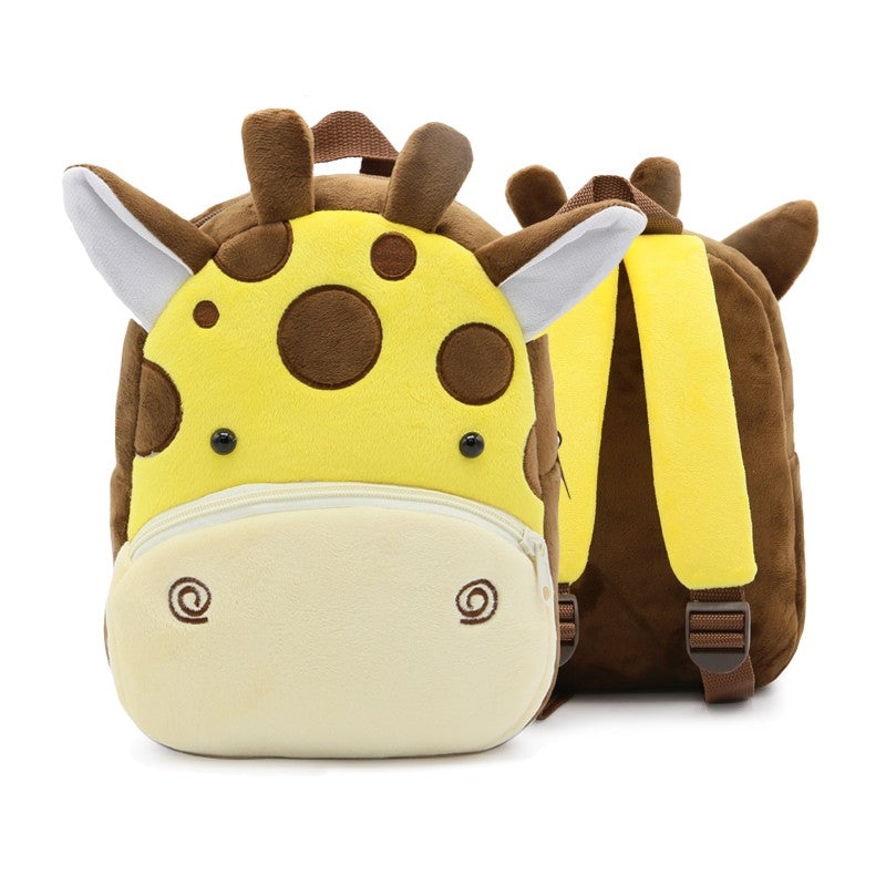 Mochila Infantil Meninos Meninas Animal Fofo Girafa Mochila de Pelúcia Pré-escolar Jardim de Infância