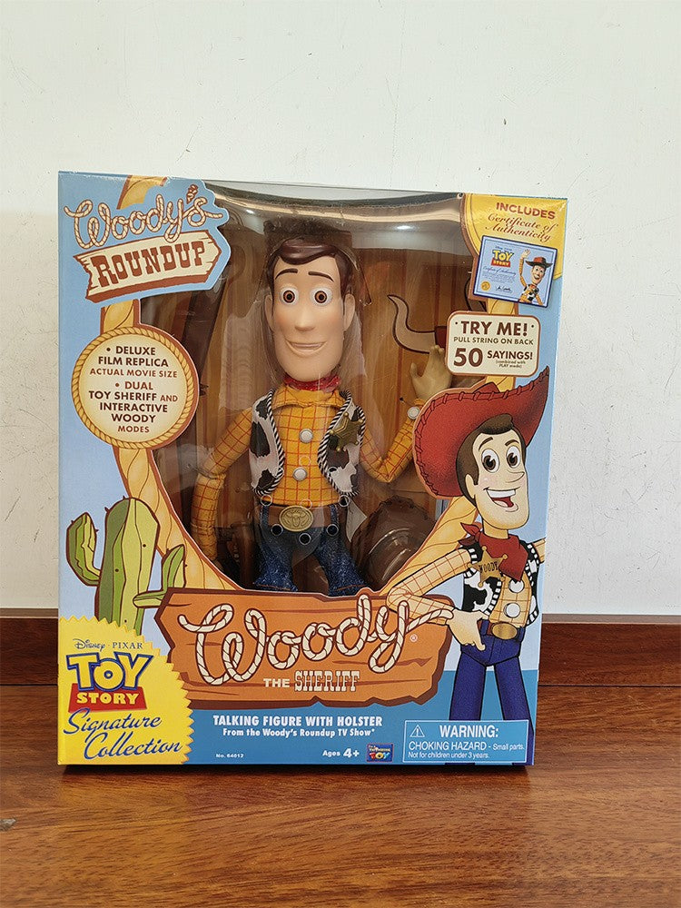 Bonecos de Ação Woody Disney Pixar Toy Story 40cm com Som de Filme em Inglês, Boneco de Personagem, Vaqueiro de Pano, Presente de Aniversário para Crianças