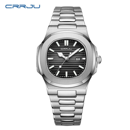 CRRJU  Men Watch 2024 Luxury Top Brand Quartz Watches Business Simple Ultra Thin Luminous Wristwatch Men's Clock Reloj Hombre