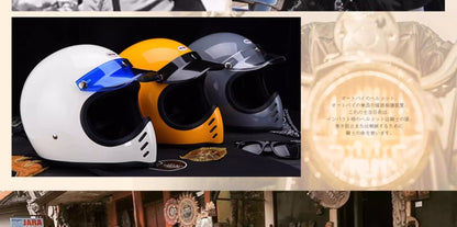 Capacete de motocicleta retrô japonês cruise ponta de vidro plástico reforçado com fibra capacete de motocicleta integral