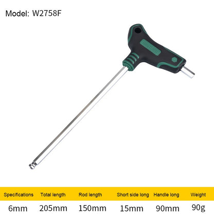 WYNN'S T-Handle Allen Wrench Metric Long Arm Ball/Flat End Hex Key Wrench 1.5-12mm Home Auto Bike Repair Hand Tool Screwdriver