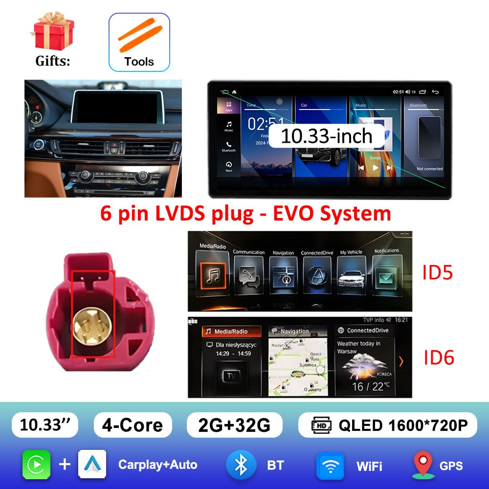 para BMW X5 F15 X6 F16 2014 - 2018 Sistema NBT/EVO Rádio Multimídia para Carro Android 15 GPS Navegação 4G BT Carplay Auto Ferramentas