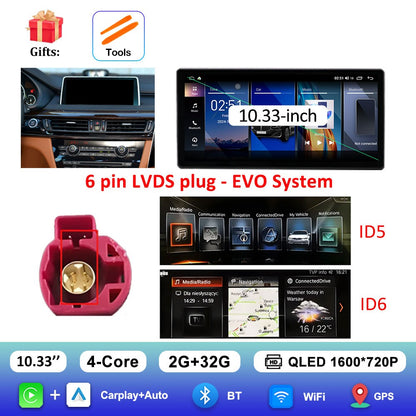 para BMW X5 F15 X6 F16 2014 - 2018 Sistema NBT/EVO Rádio Multimídia para Carro Android 15 GPS Navegação 4G BT Carplay Auto Ferramentas