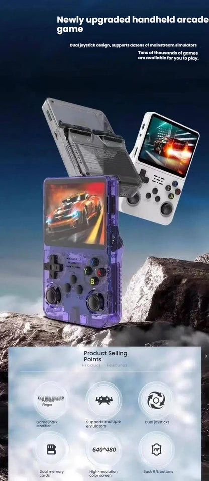 Open Source R36S Retro Handheld Game Console, Linux System, 3.5" IPS Screen, Portable Pocket Video Player, 64GB Preloaded Games