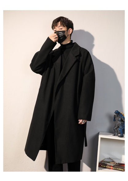 Men's Winter luxury Cardigans Trench Male Black Wool Overcoat Coat Black Long Padding Coat Men's Clothes Jac Windbreaker For Men