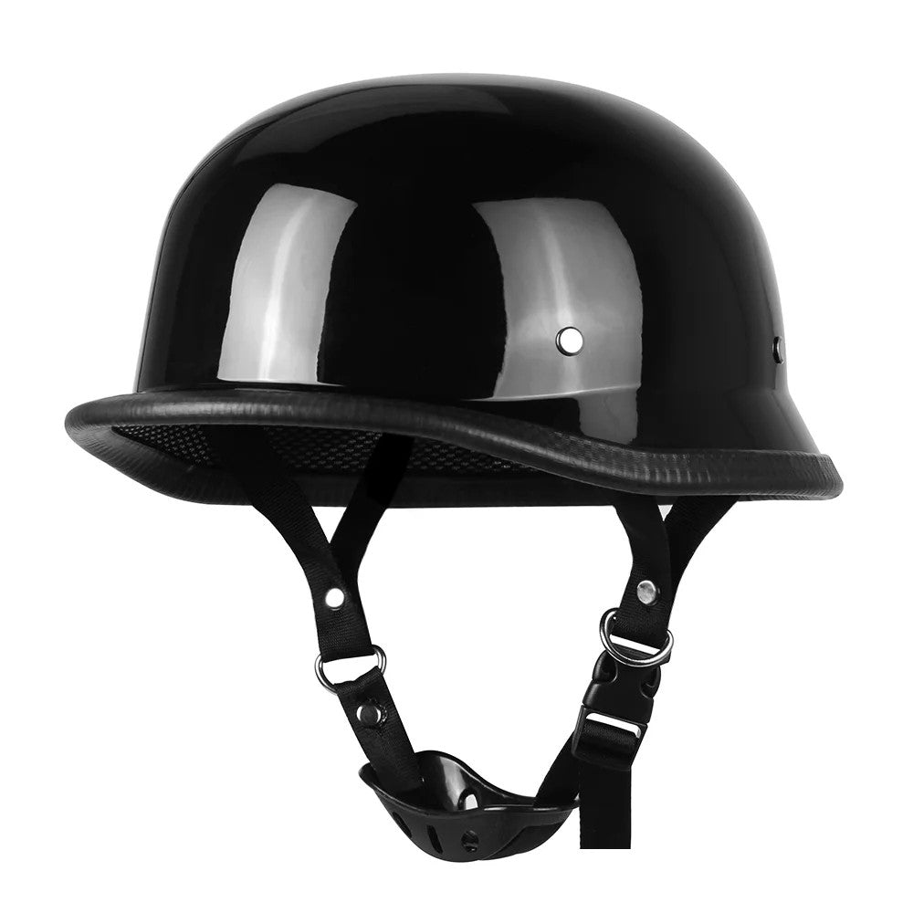 Retro Motorcycle Helmet PU Leather Moto Helmets Men Women Half Helmet HD Lens Casco Four Seasons Riding Scooter Capacetes