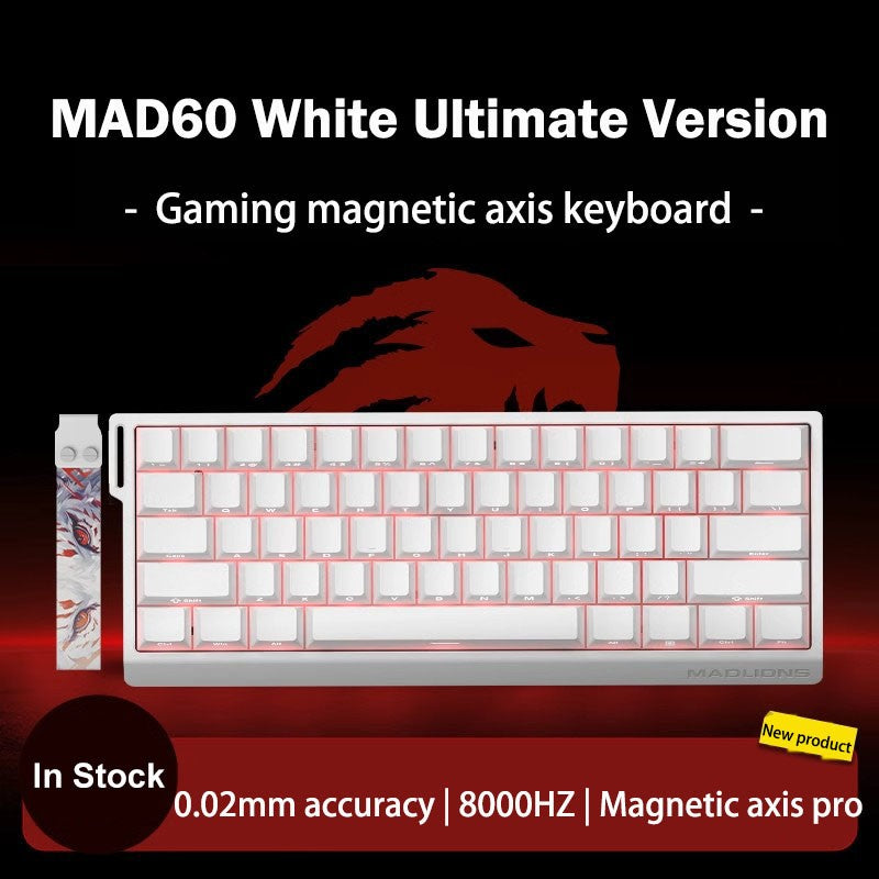 Teclado Gamer Switch Magnético MADLIONS MAD 60/68HE Com Fio Drive Web Custom 8K 61/68 Retorno RT Ajustável Hot Swap