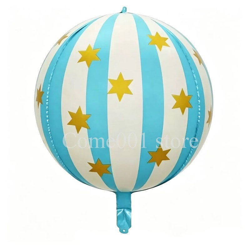Merry Christmas Round Foil Balloons StripedStar Festive Ballons Party Birthday Home Decoration Supplies