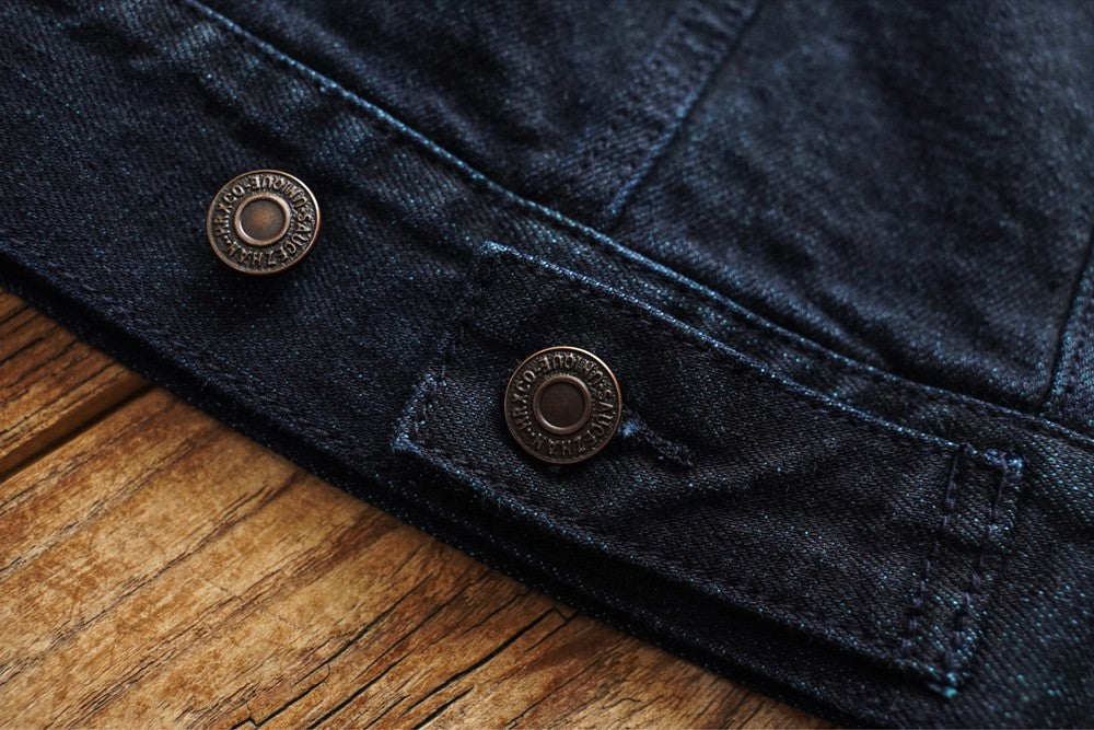 Sauce Zhan Mens Jacket Indigo Selvedge Denim Jacket Jean Jacket Men Vintage Chinese Style Knot Button Loose Fit