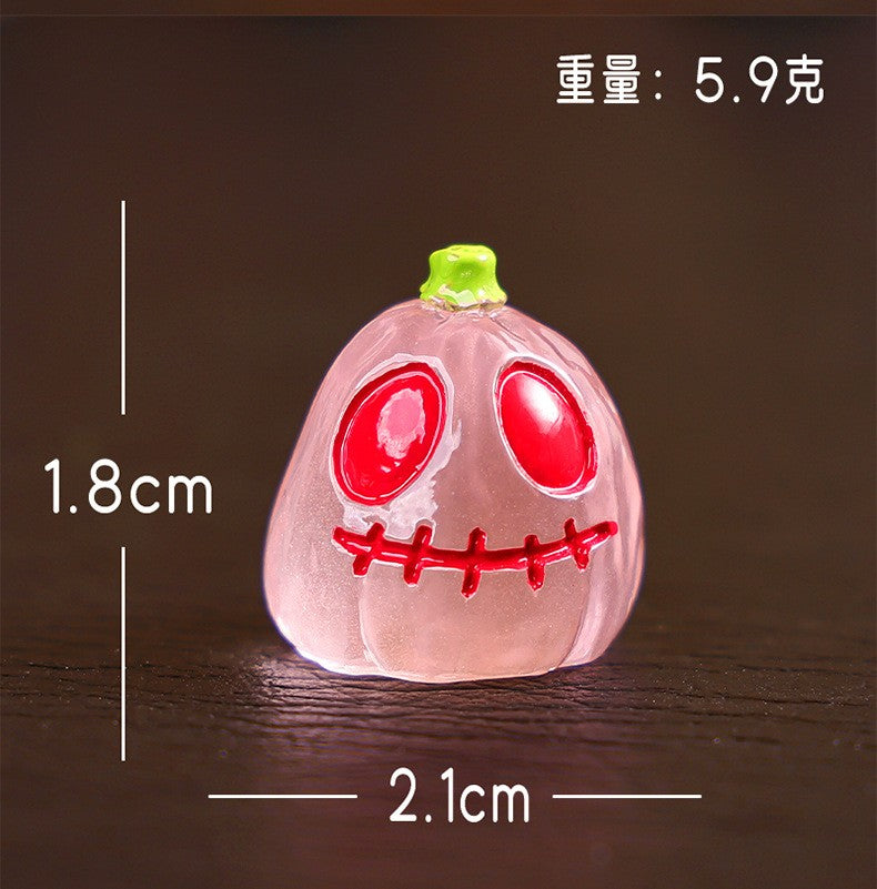 8/16/24pcs Luminous Halloween Micro Landscape Miniature Figurine Resin Craft Mini Fairy Garden Ornament Pumpkin Ghost Decoration