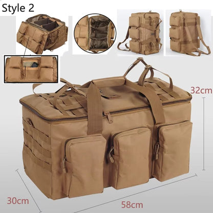55L Luggage Duffel Bag Hiking Travel Bags Tactical Camping Backpack Outdoor Shoulder Rucksack Large Mountaineering Gym Handbags