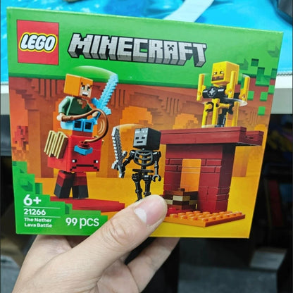 LEGO® Minecraft® Batalha de Lava do Nether Grande Diversão de Construir e Brincar para Meninos e Meninas a Partir de 6 Anos Presente de Aniversário e Natal 21266 99 Peças