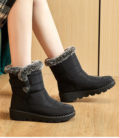 Boots Woman Fashion Winter Boots Women Winter Shoes Women's Snow Boots With Fur Super Warm Footwear Low Heels Middle Botas Mujer