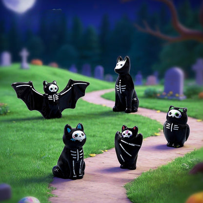 10-100pcs Halloween Mini Funny Ghost Owl Bat Figurine Desktop Decoration DIY Accessories Resin Micro Landscape Home Decorations
