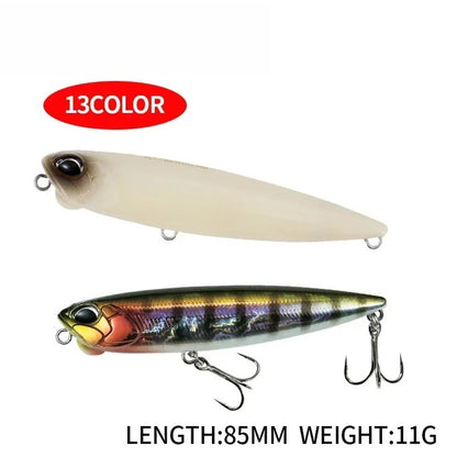 Isca de Pesca Lápis Flutuante 85mm 11g Topwater Walking the Dogs Isca Artificial Rígida Wobbler para Perca e Lúcio de Água Doce