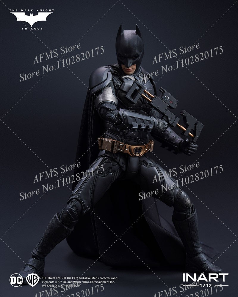 INART 1/12 Boneco Soldado Masculino Batman Christian Bale O Cavaleiro das Trevas Ressurge Herói da Luta Eterna Figura de Ação de 6 Polegadas para Coleção