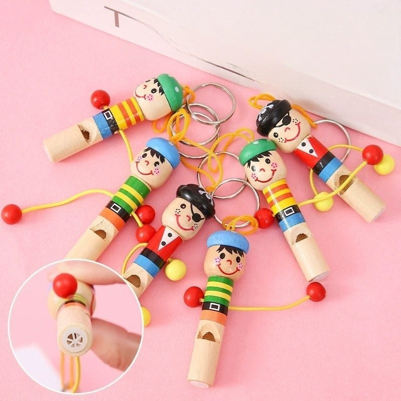5/10Pcs Wooden Pirate Whistles Musical Instrument Toy for Kids Birthday Party Favors Baby Shower Gift Halloween Pinata Filler