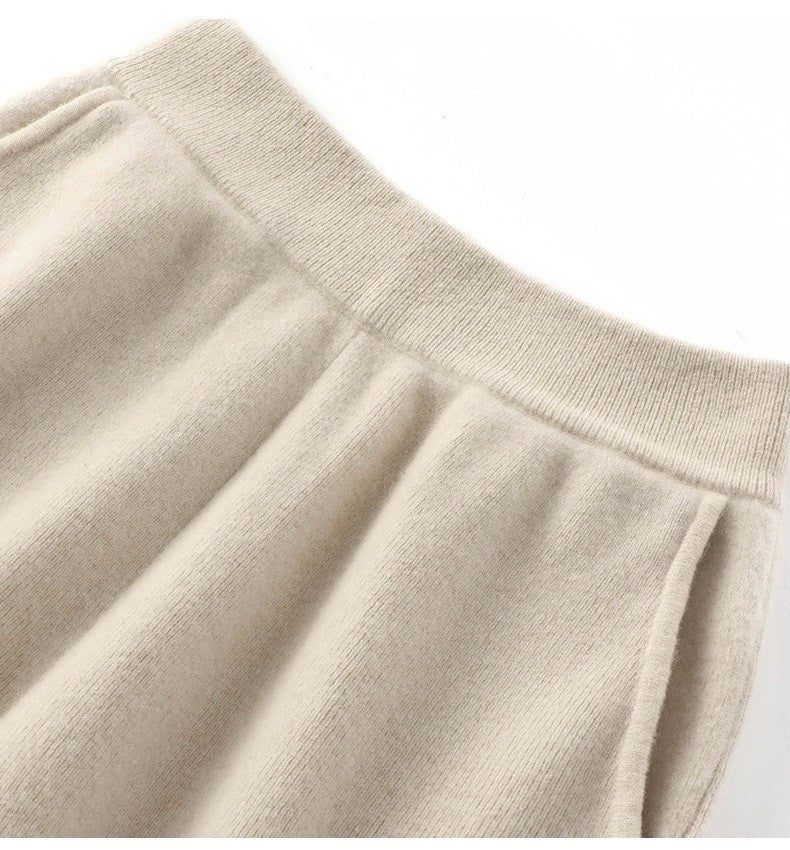 High Waist Wide Leg Woolen Pants Women's Loose Casual Black Long Trousers Autumn Fashion Elegant Commuting Style