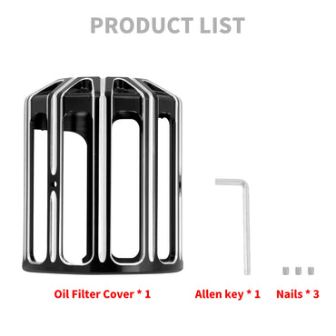 Motorcycle Oil Filter Cover Machine Oil Grid Cafe Racer For Harley Touring Dyna Sportster XL1200 48 Softail FL Fatboy Road Glide