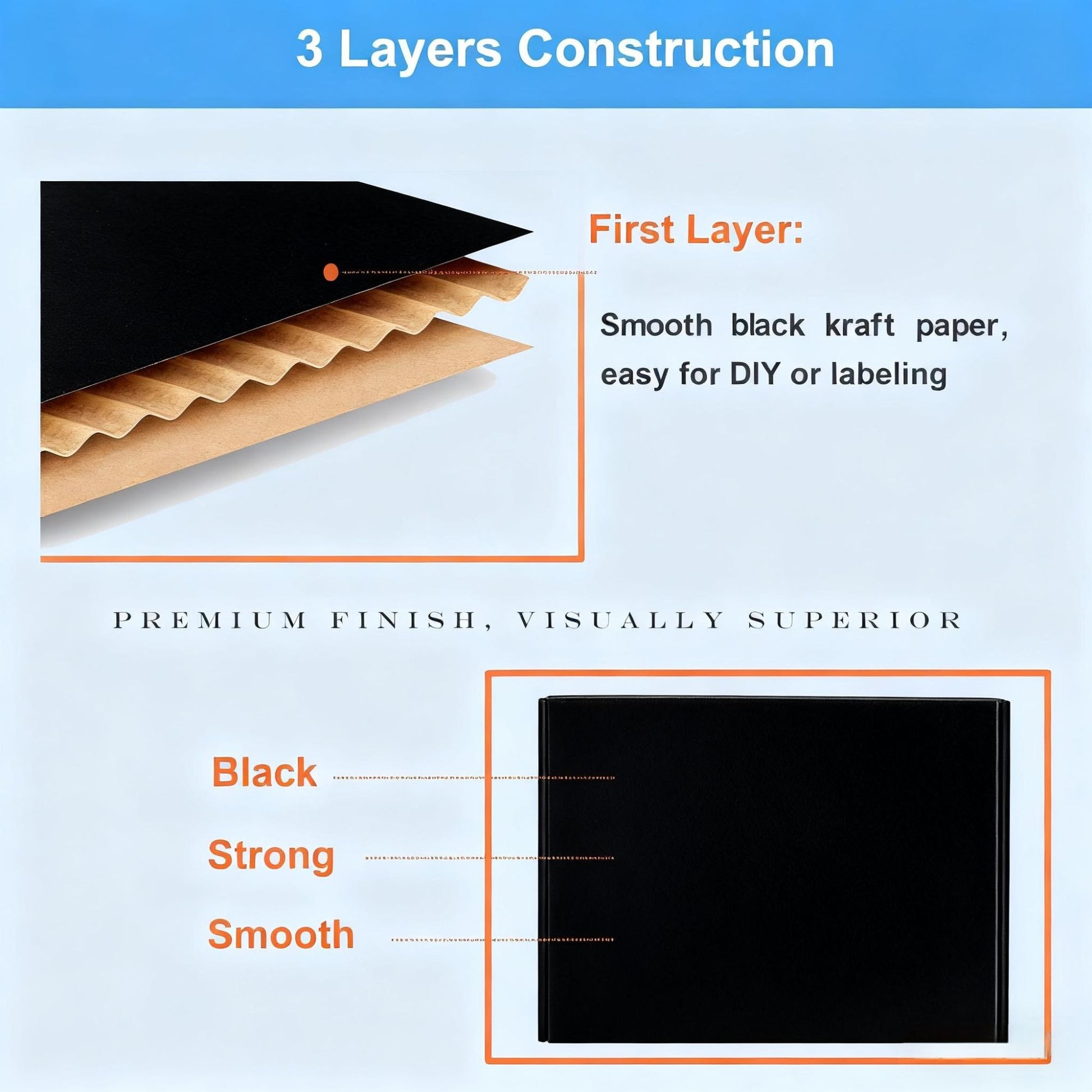 50pcs Christmas Black Shipping Boxes Bulk 6x4x2 Inch Small Corrugated Cardboard Mailer Boxes for Small Business Gifts Jewelry