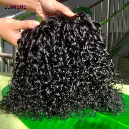 Cabelo Virgem Cru Barato de 30 Polegadas Birmanês Pixie Cacheado Ondulado (Bundle Deal) Cabelo Humano 100% Cru Cacheado Profundo 3/4 Pacotes de Extensão de Cabelo