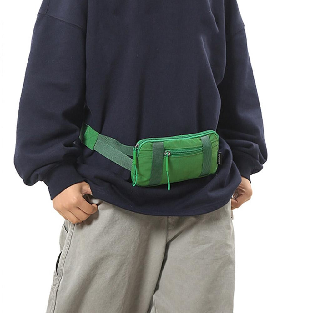 Chest Bag Pure Color Nylon Lightweight Sports Crossbody Bag Outdoor Fitness Running Waist Bag Cycling Fitn Phone Bag